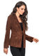 Adore Double-Breasted Faux Suede Blazer in Mocha