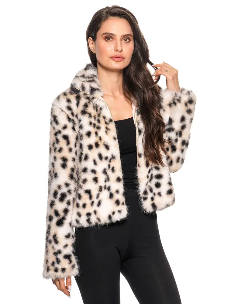 Adore Faux Fur Leopard Zip Jacket