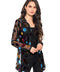 Longline Sheer Velvet Polka Dot Shirt