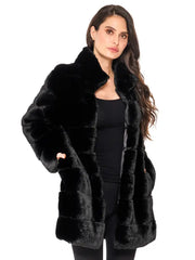 Adore Plush Faux Fur Coat – Classic Black