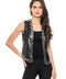 Studded Faux Leather Vest – Black