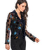 Adore Velvet Polka Dot Mesh Moto Jacket