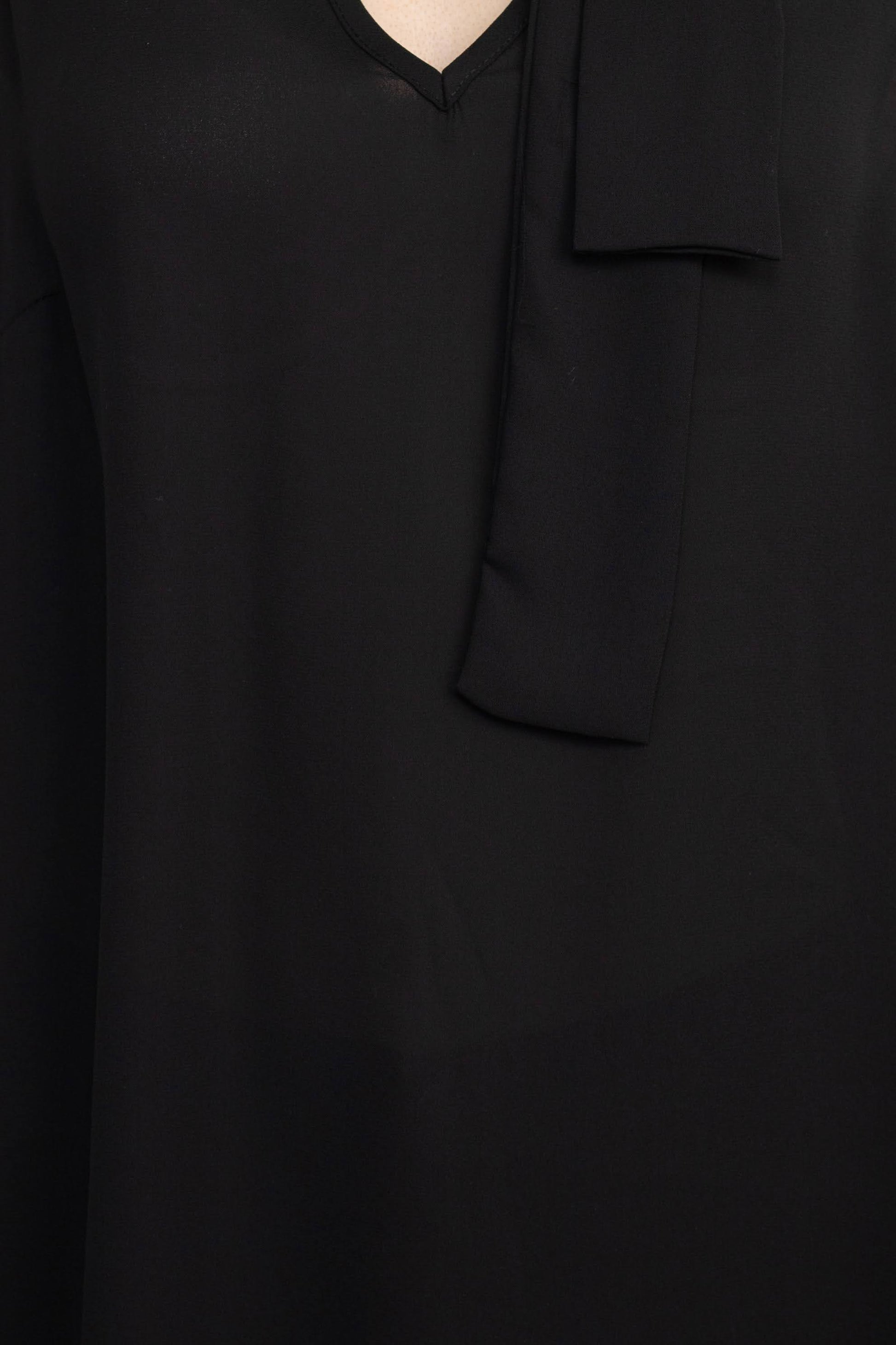 Adrianna Papell Tie Neck Sleeveless Solid Woven Poly Wash Crepe Top-Clothes-Adrianna Papell Sportswear-BLACK-L-Urbanheer