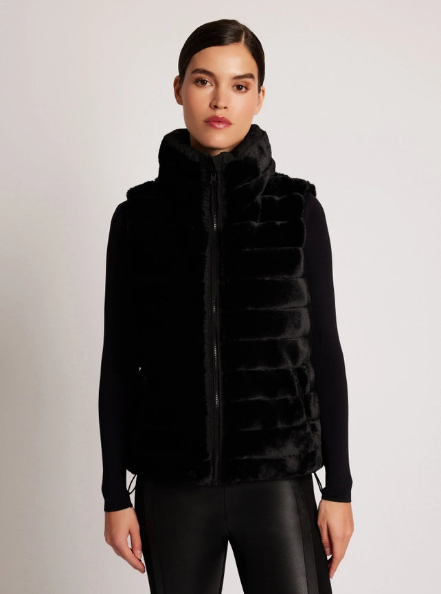 Adventurer Reversible Faux Fur Puffer Vest-Vest-Blanc Noir-XS-Dark Charcoal/Black-Urbanheer