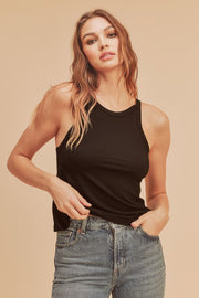 Aemi + Co Lightweight Ribbed Tank-Street 360-Black-M-Urbanheer