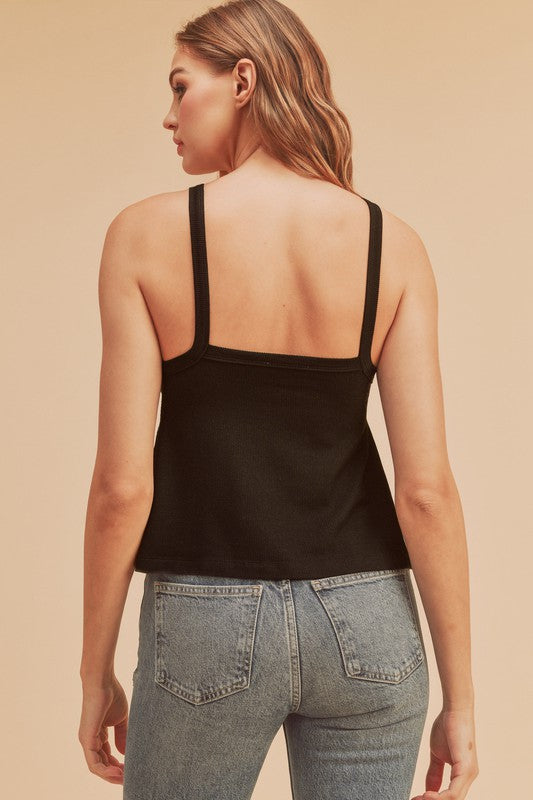 Aemi + Co Lightweight Ribbed Tank-Street 360-Black-M-Urbanheer