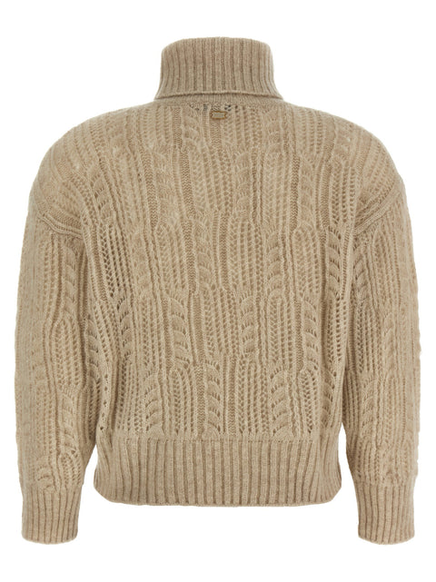 Agnona Openwork Turtleneck Sweater