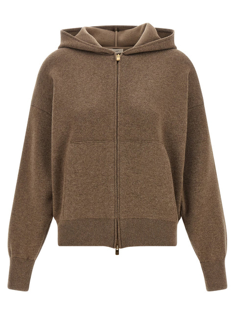 Agnona Zipped Hooded Sweater