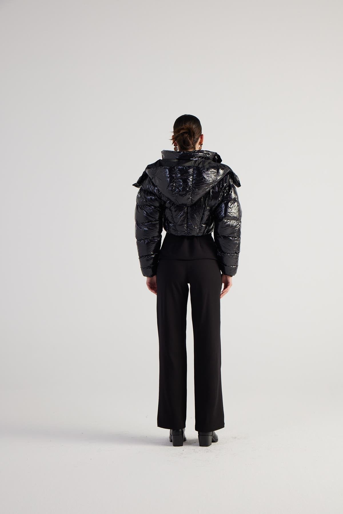 Aida Black Puffer Hooded Jacket-Jackets & Blazers-Buy Me Fur Ltd-Black-L-Nylon-Urbanheer