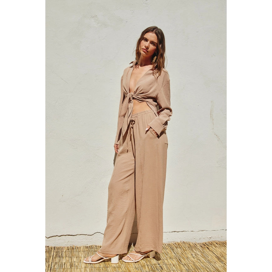 Air Flow Knot Front Top Sand-TOP-Dress Forum-S-Urbanheer