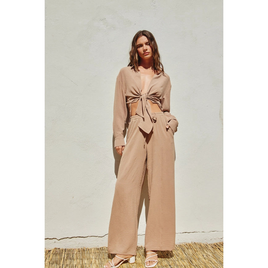 Air Flow Knot Front Top Sand-TOP-Dress Forum-S-Urbanheer