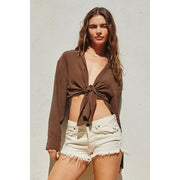 Air Flow Knot Front Top Washed Umber-TOP-Dress Forum-S-Urbanheer