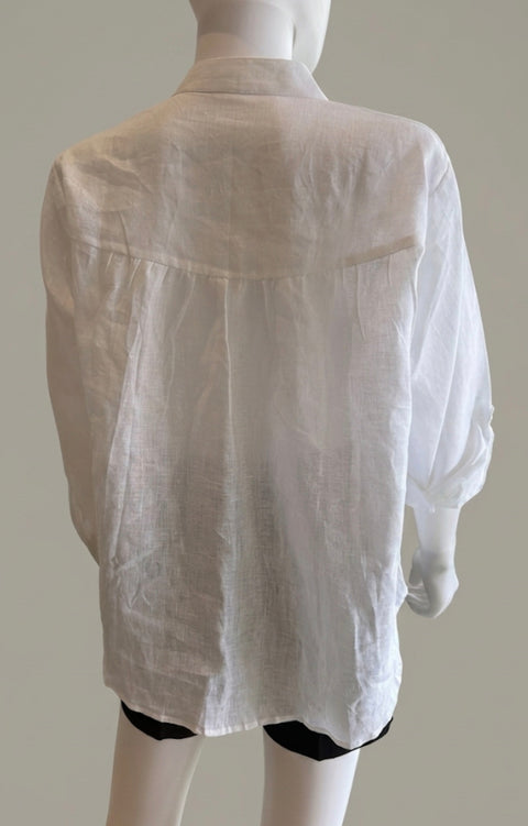Aizel Linen Blouse - White