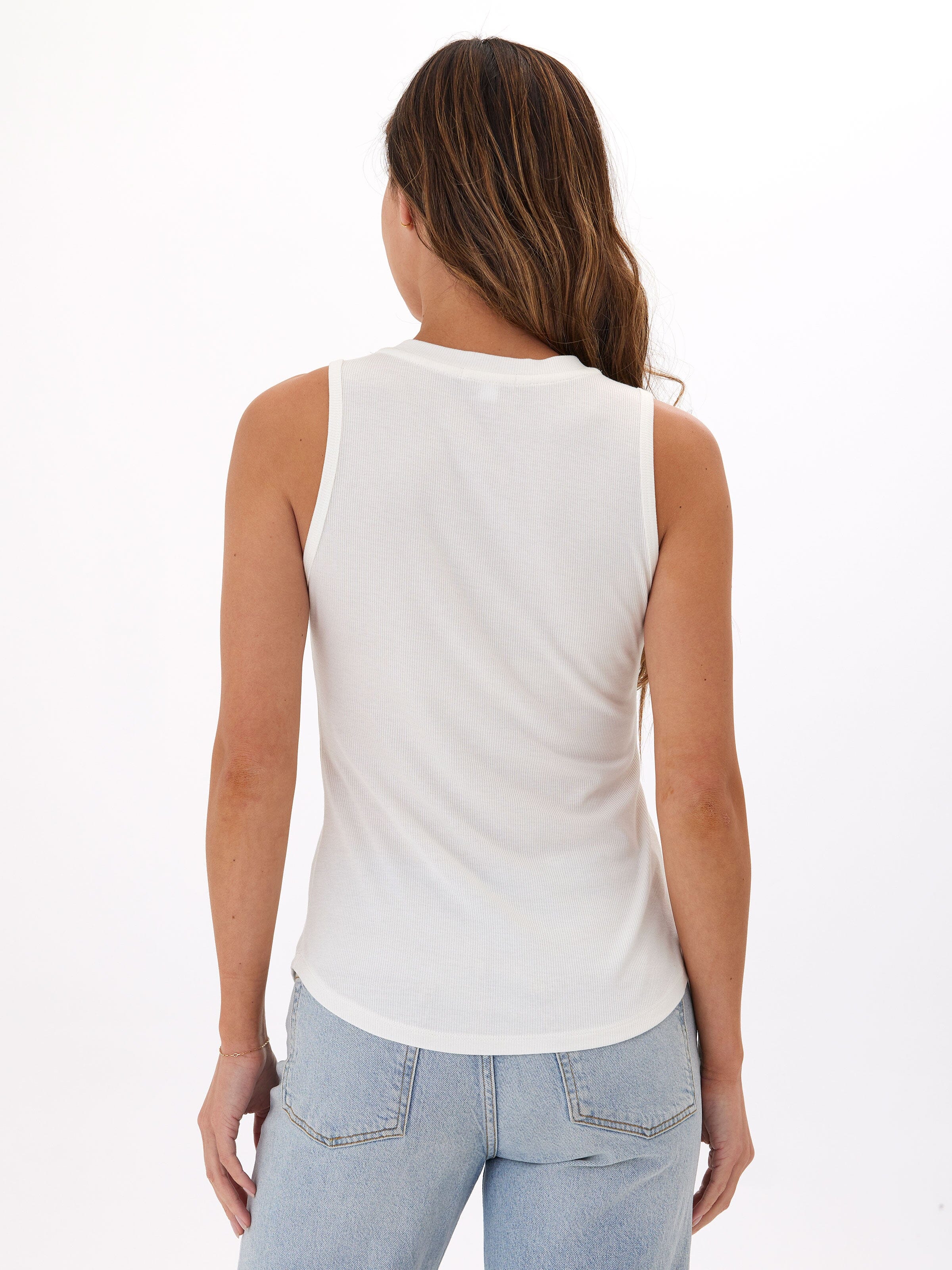 Akia Feather Rib Henley Tank
