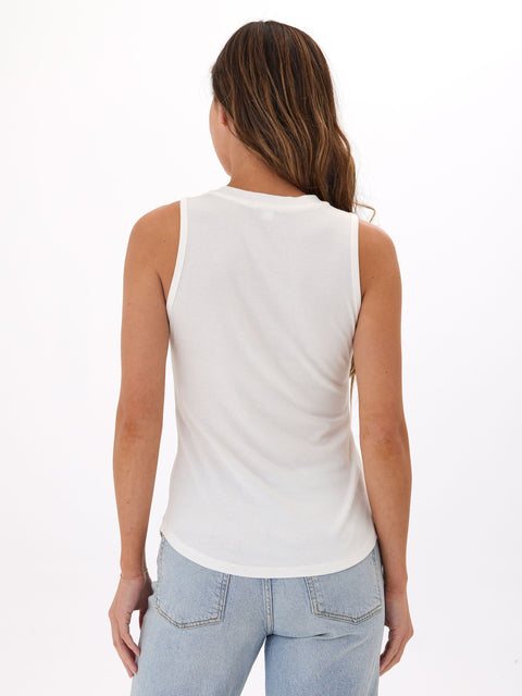 Akia Feather Rib Henley Tank