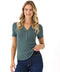 Akia Feather Rib Henley Tee