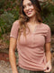 Akia Feather Rib Henley Tee