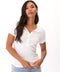 Akia Feather Rib Henley Tee