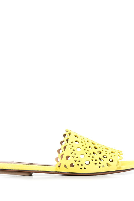 Alaia Sandals Yellow-shoes-Alaia-Urbanheer