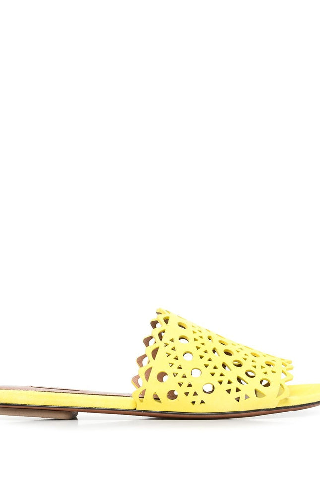 Alaia Sandals Yellow-shoes-Alaia-Urbanheer