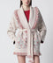 Alanui Beige/coral bandana jacquard cardigan