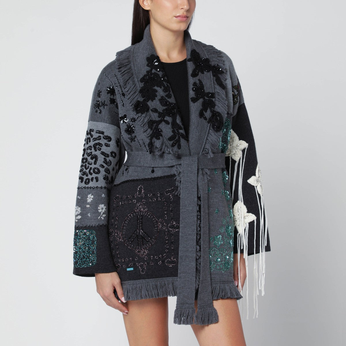 Alanui Dark grey “Midnight In Manhattan” cardigan