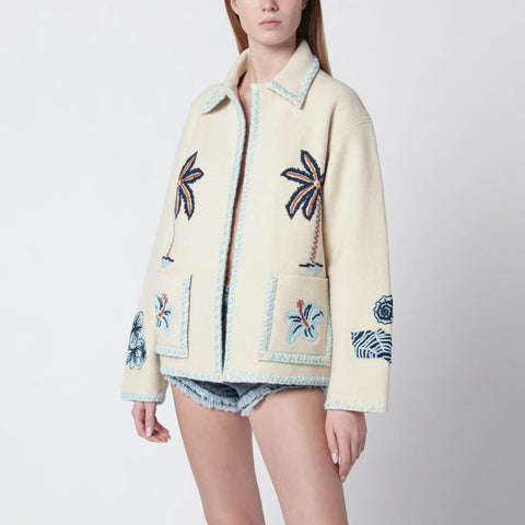 Alanui Sand-colored wool Remember Me jacket