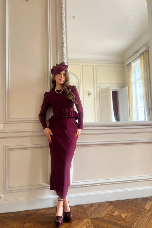 Alba Skirt-Skirt-Pivoine Signature-S-bordeaux-Urbanheer