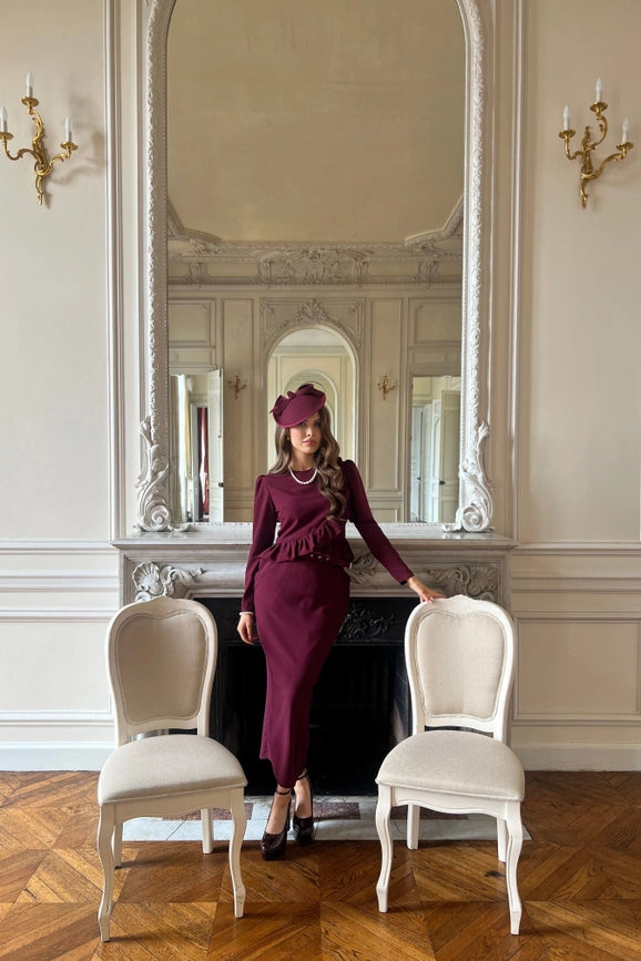 Alba Skirt-Skirt-Pivoine Signature-S-bordeaux-Urbanheer