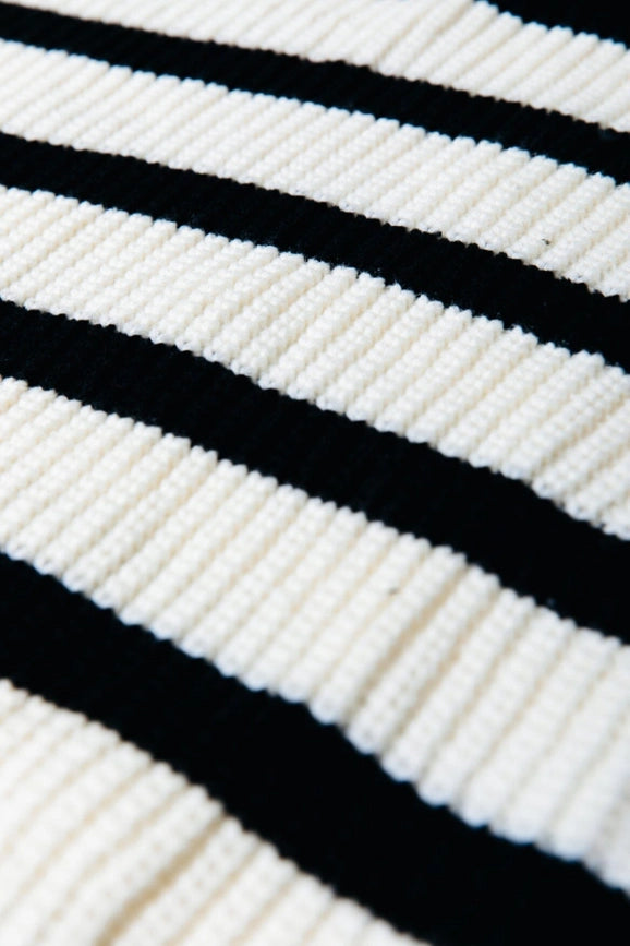 Alba Stripe Knit | Black/White-Sweater-Colourful Rebel-XS-Black/white-Urbanheer
