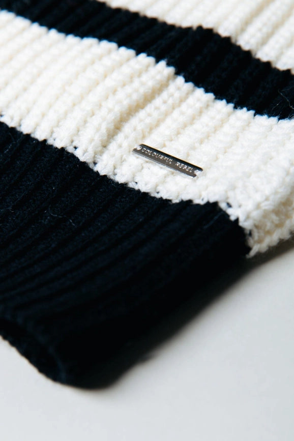 Alba Stripe Knit | Black/White-Sweater-Colourful Rebel-XS-Black/white-Urbanheer