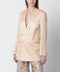 Alberta Ferretti Beige double-breasted jacket in silk organza