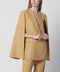 Alberta Ferretti Beige ochre double-breasted silk jacket