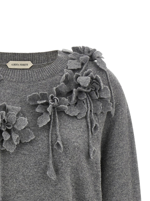 Alberta Ferretti Embroidered Flower Sweater