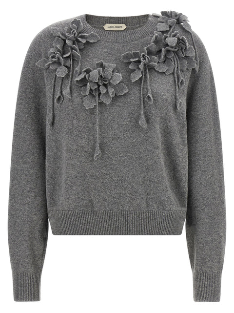 Alberta Ferretti Embroidered Flower Sweater