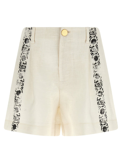 Alberta Ferretti Fortuny Linen Shorts