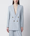 Alberta Ferretti Light blue double-breasted tweed jacket