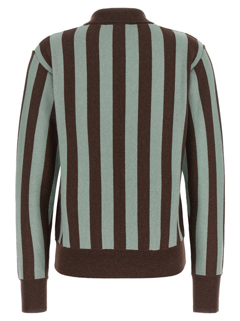 Alberto Biani Striped Knit Polo Shirt