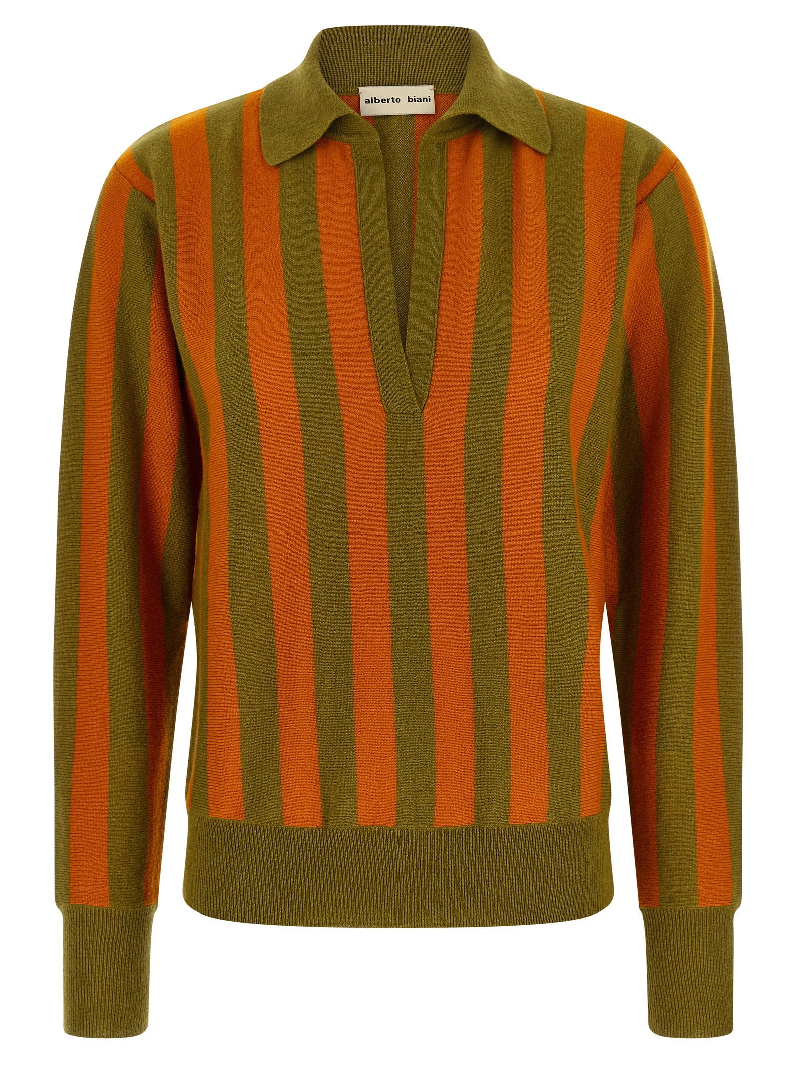 Alberto Biani Striped Knit Polo Shirt