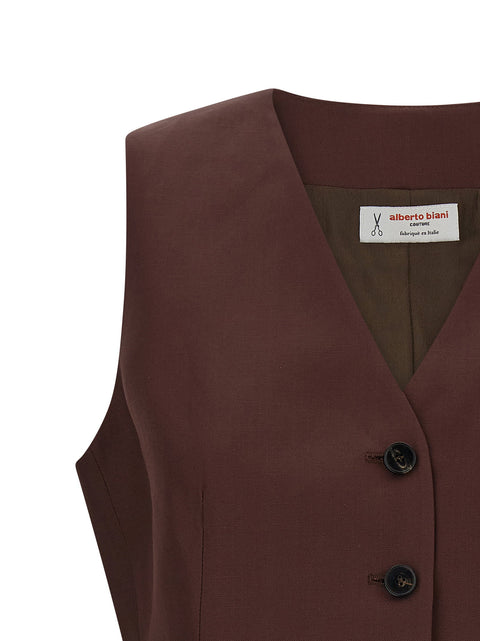 Alberto Biani Viscose And Linen Vest