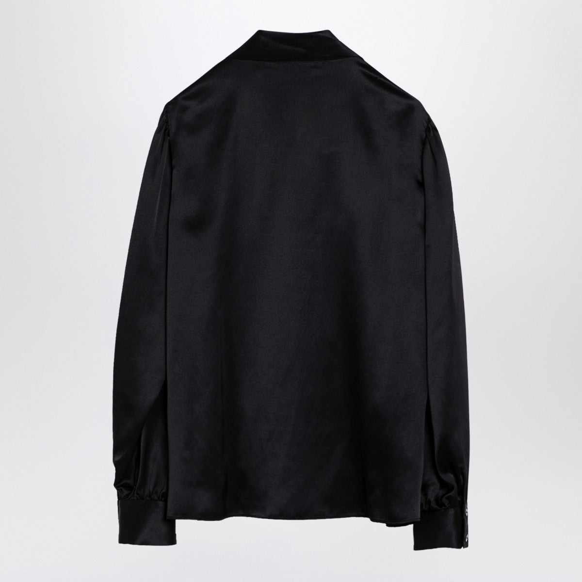 Alessandra Rich Black silk shirt with bow