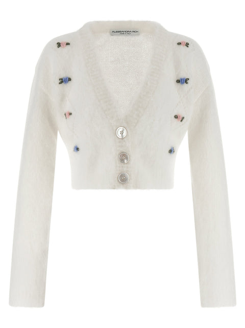 Alessandra Rich Carded Mohair Cardigan