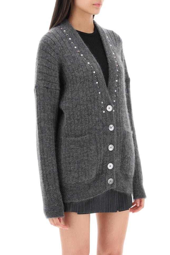 Alessandra rich cardigan with studs and crystals-women > clothing > knitwear-Alessandra Rich-Urbanheer