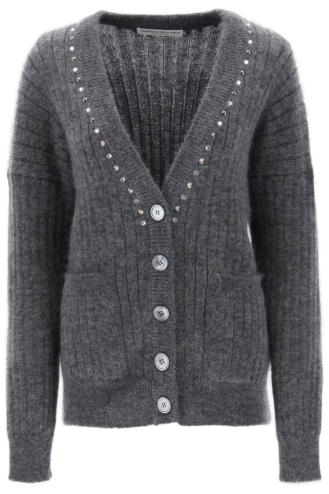 Alessandra rich cardigan with studs and crystals-women > clothing > knitwear-Alessandra Rich-Urbanheer