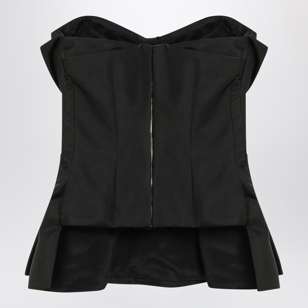 Alexander McQueen Black corset top in silk blend