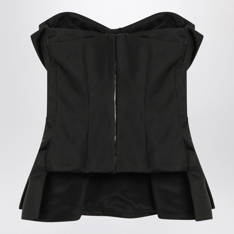 Alexander McQueen Black corset top in silk blend