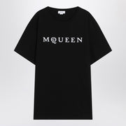 Alexander McQueen Black cotton T-shirt with logo-Topwear-Alexander Mcqueen-M-Urbanheer