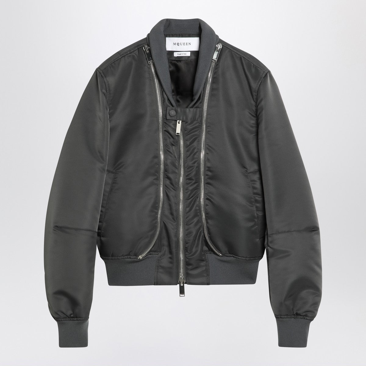 Alexander McQueen Grey zipped bomber jacket