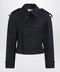 Alexander McQueen Short double-breasted navy blue jacket