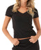 Alexia Brushed Performance Rib V-Neck Tee